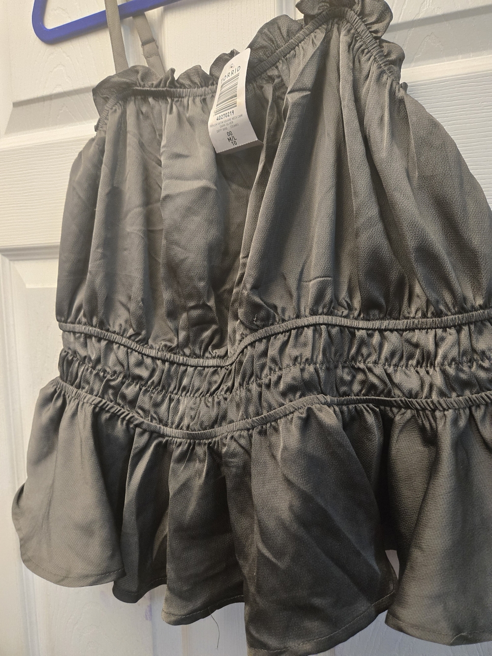 NWT Torrid Dark Silver Peplum Camisole